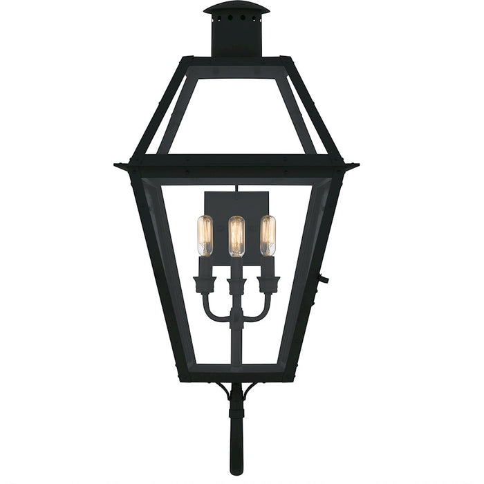 Quoizel Rue De Royal 4Lt 30" Outdoor Lantern, Black/Clear/Tempering