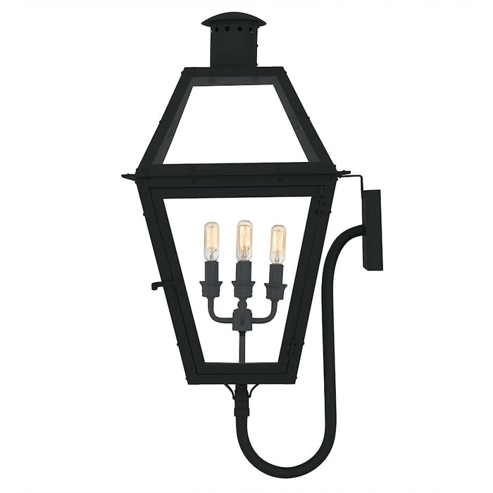 Quoizel Rue De Royal 4Lt 30" Outdoor Lantern, Black/Clear/Tempering