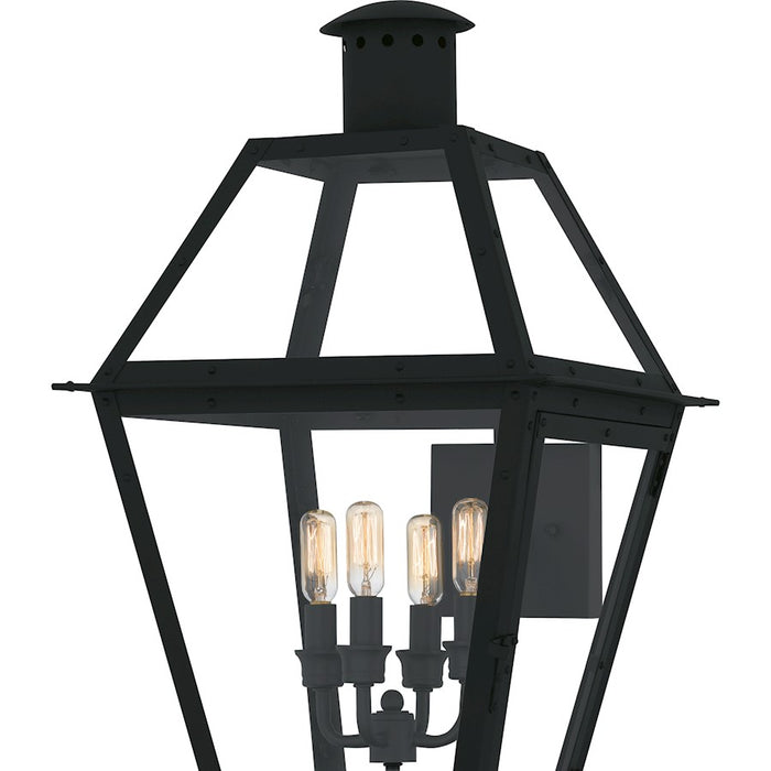 Quoizel Rue De Royal 4Lt 30" Outdoor Lantern, Black/Clear/Tempering