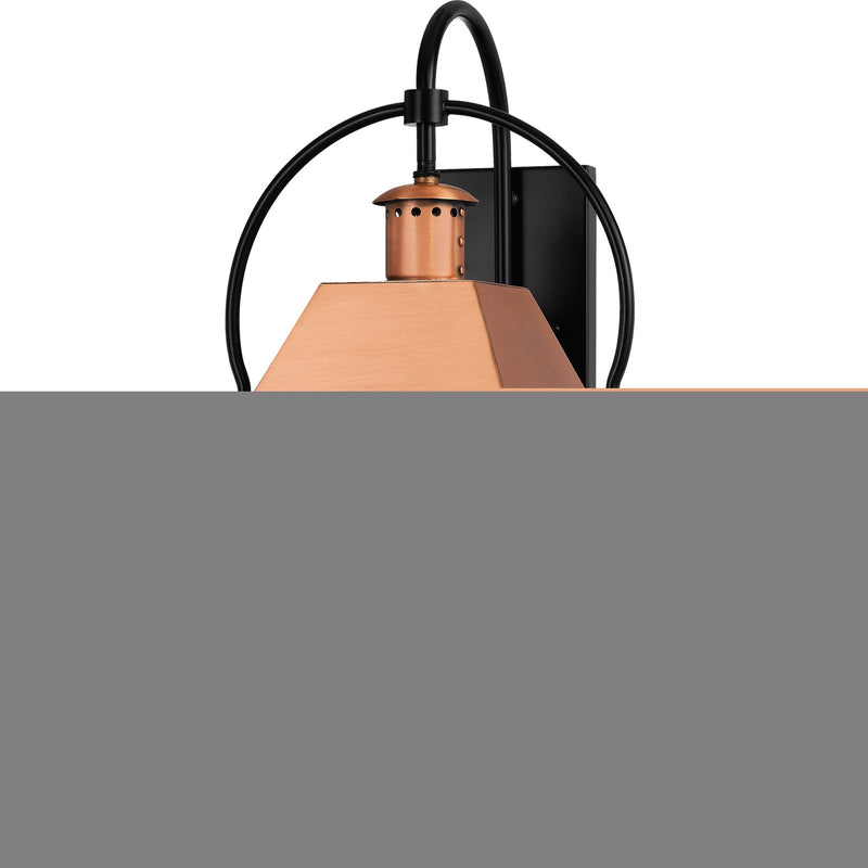 Quoizel Rue De Royal 18in 1-Light Outdoor Lantern | Traditional Aged Copper and Clear Glass | Front Porch & Entryway | Model RO8418AC