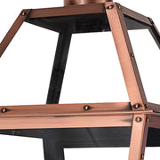 Quoizel Rue De Royal 18in 4-Light Outdoor Lantern | Traditional Aged Copper and Clear Glass | Front Porch & Entryway | Model RO9014AC
