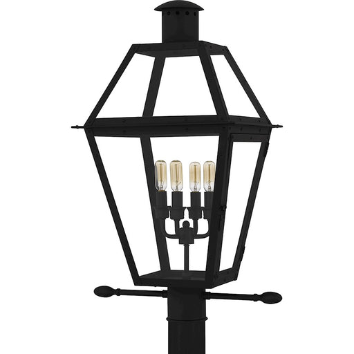 Quoizel Rue De Royal 4Lt 26" Outdoor Lantern, Black/Clear/Tempering