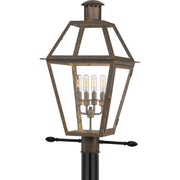 Quoizel Rue De Royal 18in 4-Light Outdoor Lantern | Traditional Industrial Bronze and Clear Glass | Front Porch & Entryway | Model RO9014IZ