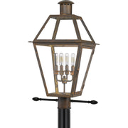 Quoizel Rue De Royal 18in 4-Light Outdoor Lantern | Traditional Industrial Bronze and Clear Glass | Front Porch & Entryway | Model RO9014IZ