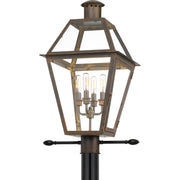 Quoizel Rue De Royal 18in 4-Light Outdoor Lantern | Traditional Industrial Bronze and Clear Glass | Front Porch & Entryway | Model RO9014IZ