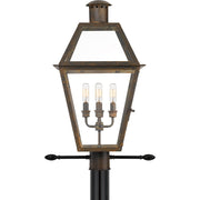 Quoizel Rue De Royal 18in 4-Light Outdoor Lantern | Traditional Industrial Bronze and Clear Glass | Front Porch & Entryway | Model RO9014IZ