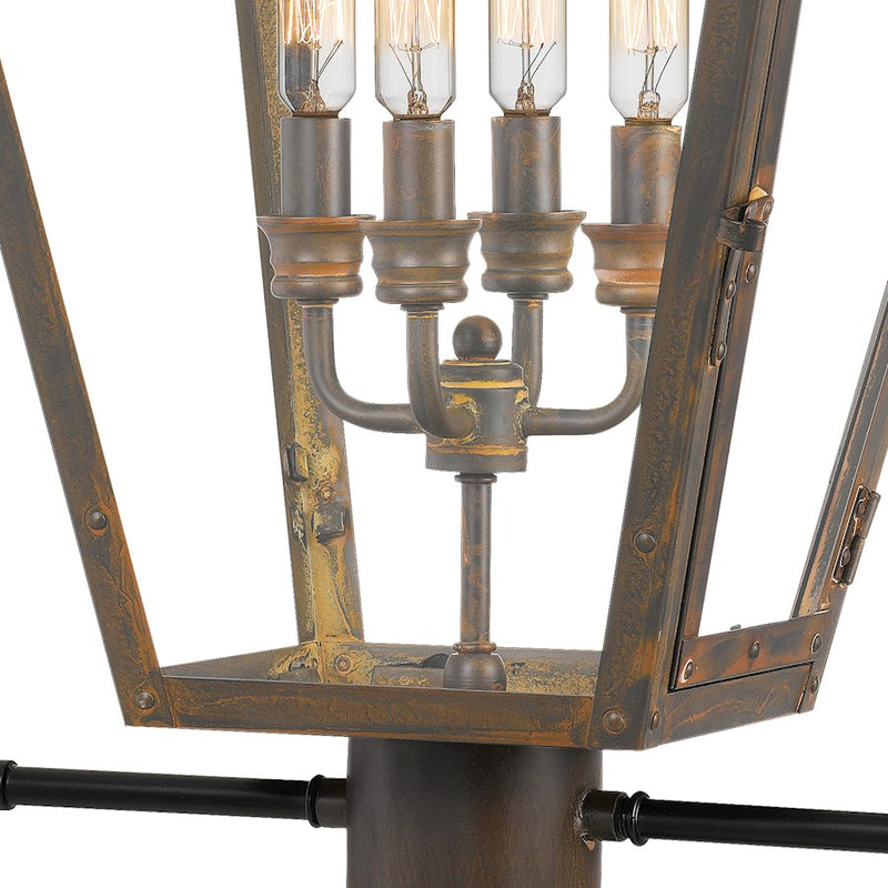 Quoizel Rue De Royal 18in 4-Light Outdoor Lantern | Traditional Industrial Bronze and Clear Glass | Front Porch & Entryway | Model RO9014IZ