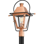 Quoizel Rue De Royal 12in 1-Light Outdoor Lantern | Traditional Aged Copper and Clear Glass | Front Porch & Entryway | Model RO9018AC