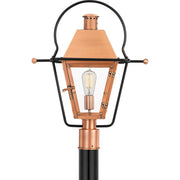 Quoizel Rue De Royal 12in 1-Light Outdoor Lantern | Traditional Aged Copper and Clear Glass | Front Porch & Entryway | Model RO9018AC
