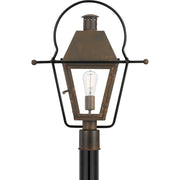 Quoizel Rue De Royal 1 Light Outdoor Post Lantern, Industrial Bronze