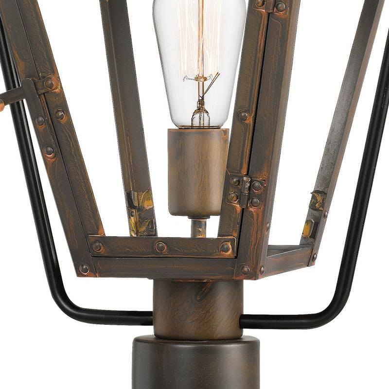 Quoizel Rue De Royal 1 Light Outdoor Post Lantern, Industrial Bronze