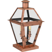 Quoizel Rue De Royal 10in 2-Light Outdoor Lantern | Traditional Aged Copper and Clear Glass | Front Porch & Entryway | Model RO9110AC