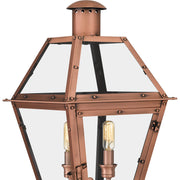 Quoizel Rue De Royal 10in 2-Light Outdoor Lantern | Traditional Aged Copper and Clear Glass | Front Porch & Entryway | Model RO9110AC