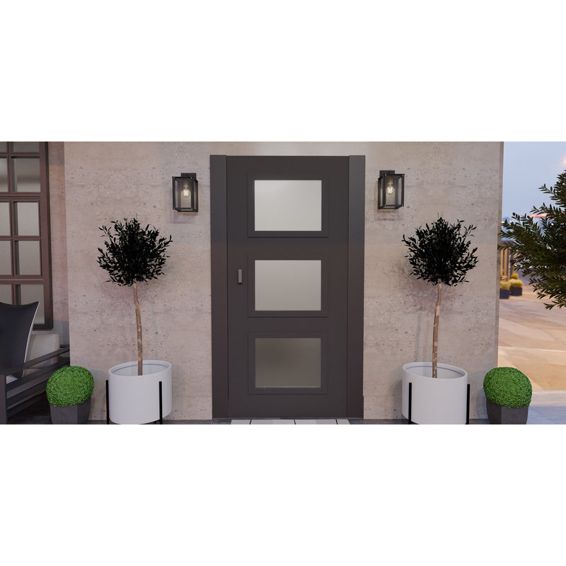 Quoizel Robbins 6in 1-Light Outdoor Lantern | Industrial Matte Black and Clear Seedy Glass | Front Porch & Entryway | Model ROB8406MBK