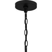 Quoizel Rochester 25in 5-Light Chandelier | Modern Farmhouse Matte Black and Aged Walnut with Clear Seedy Glass | Dining Room | Model ROC5025MBK