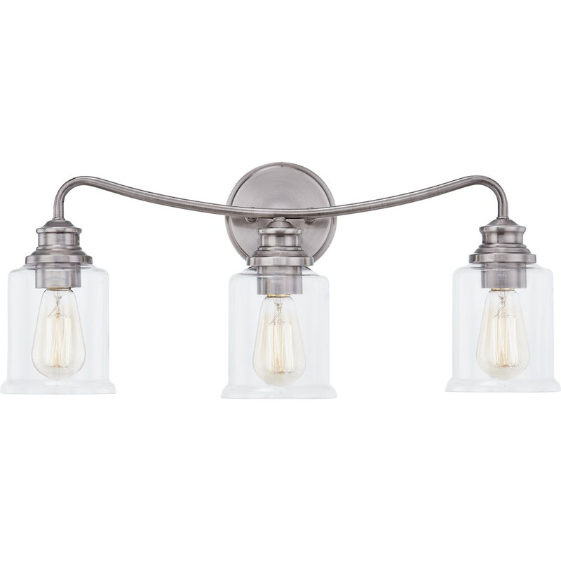 Quoizel Rover 3 Light Bath Vanity, Polished Antique Nickel