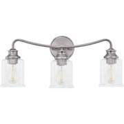 Quoizel Rover 3 Light Bath Vanity, Polished Antique Nickel