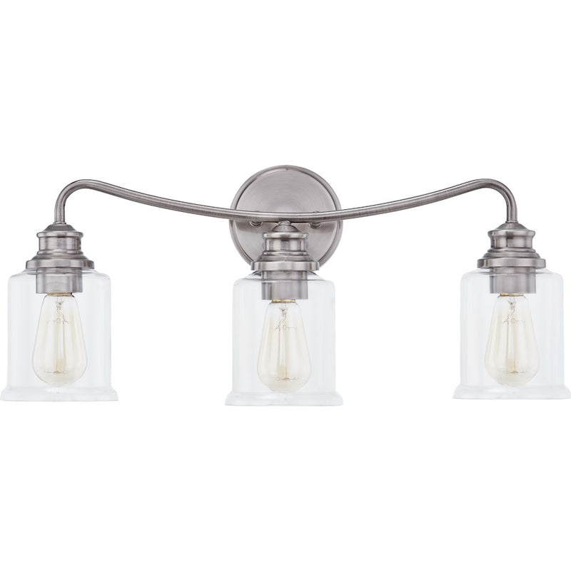 Quoizel Rover 3 Light Bath Vanity, Polished Antique Nickel