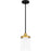 Quoizel Rowland 1 Light Mini Pendant, Matte Black/Clear/Sandblasted