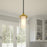 Quoizel Rowland 1 Light Mini Pendant, Matte Black/Clear/Sandblasted