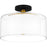 Quoizel Rowland 2 Light Semi-Flush Mount, Black/Clear/Sandblasted
