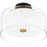 Quoizel Rowland 2 Light Semi-Flush Mount, Black/Clear/Sandblasted