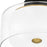 Quoizel Rowland 2 Light Semi-Flush Mount, Black/Clear/Sandblasted