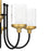 Quoizel Rowland 5 Light Chandelier, Matte Black/Clear/Sandblasted