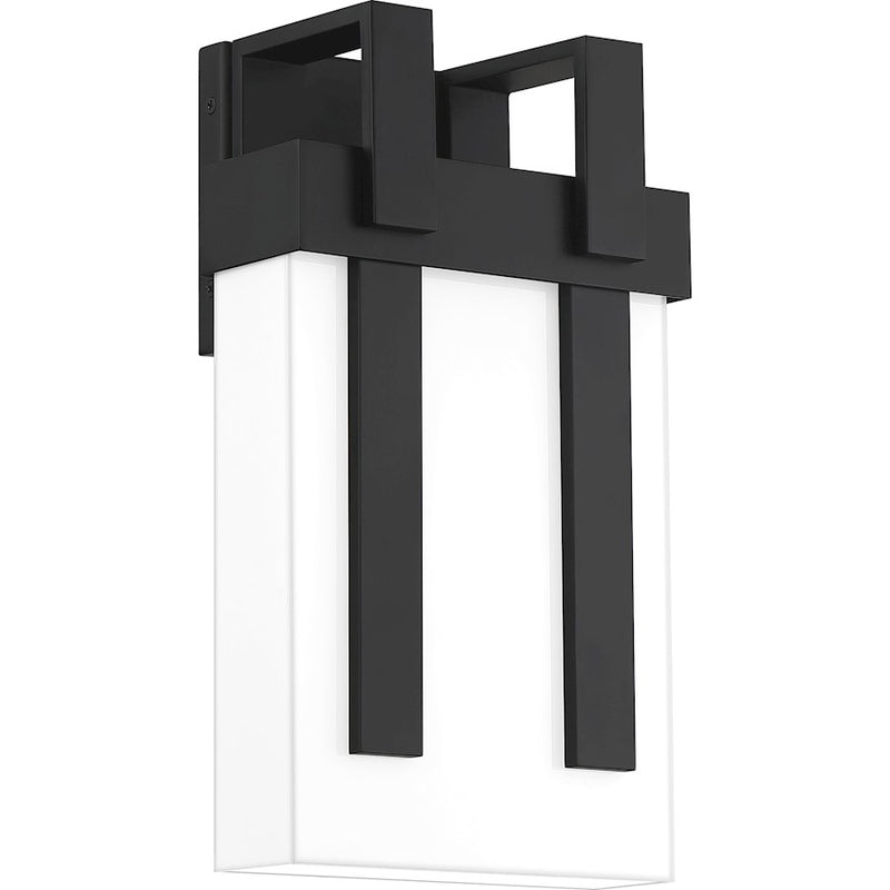 Quoizel Ruben LED Light Outdoor Wall Lantern, Black/Acrylic