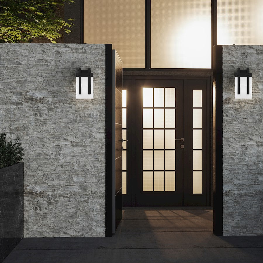 Quoizel Ruben LED Light Outdoor Wall Lantern, Black/Acrylic