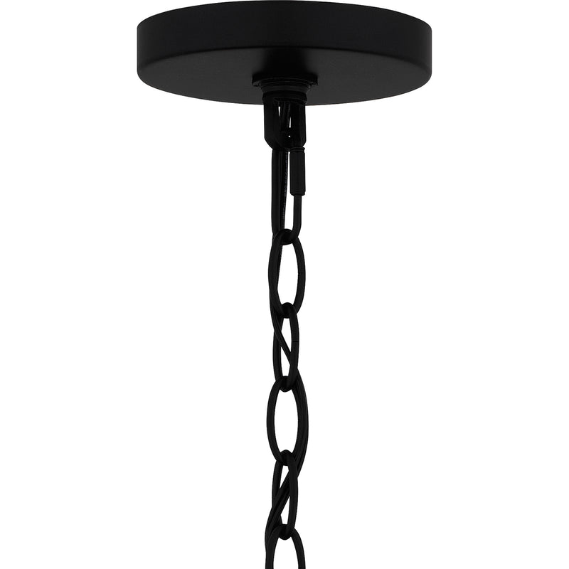 Quoizel Strader 10in 1-Light Outdoor Hanging Lantern | Farmhouse Matte Black and Clear Seedy Glass | Front Porch & Covered Patio | Model SAD1909MBK