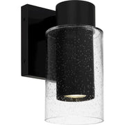 Quoizel Sawyer 1Lt 10" Outdoor Lantern, Black/Clear Seedy - SAW8004MBK