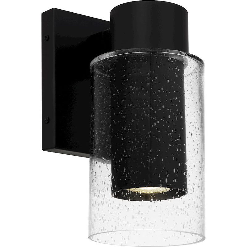 Quoizel Sawyer 1Lt 10" Outdoor Lantern, Black/Clear Seedy - SAW8004MBK