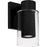 Quoizel Sawyer 1Lt 10" Outdoor Lantern, Black/Clear Seedy - SAW8004MBK