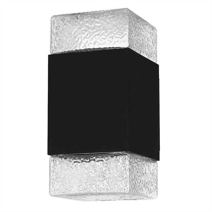 Quoizel Saxton Lt 10" Outdoor Lantern, Black/Clear Textured