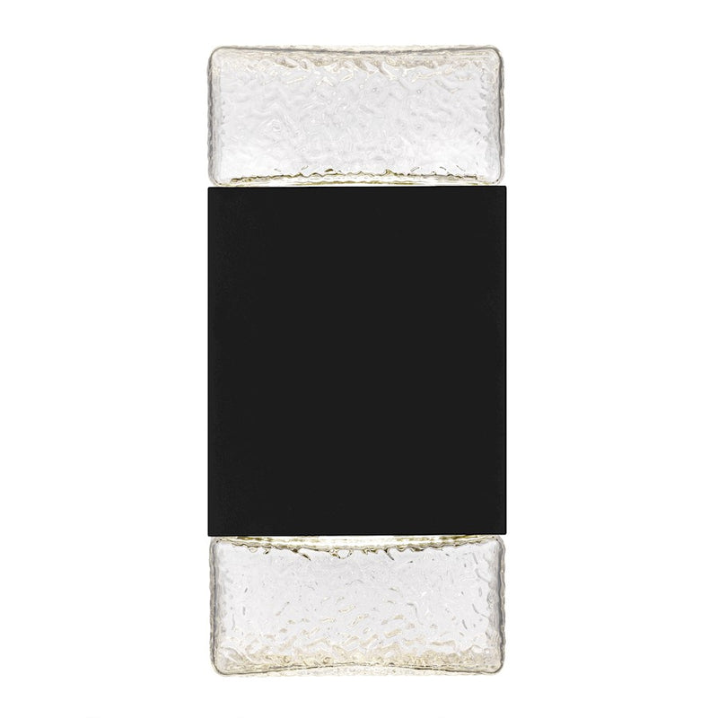 Quoizel Saxton Lt 10" Outdoor Lantern, Black/Clear Textured