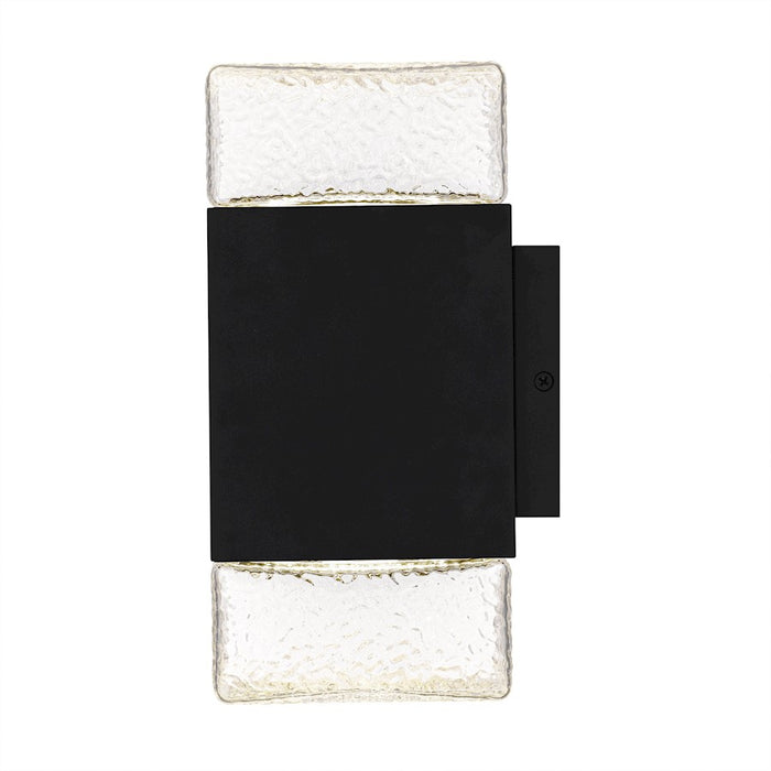 Quoizel Saxton Lt 10" Outdoor Lantern, Black/Clear Textured