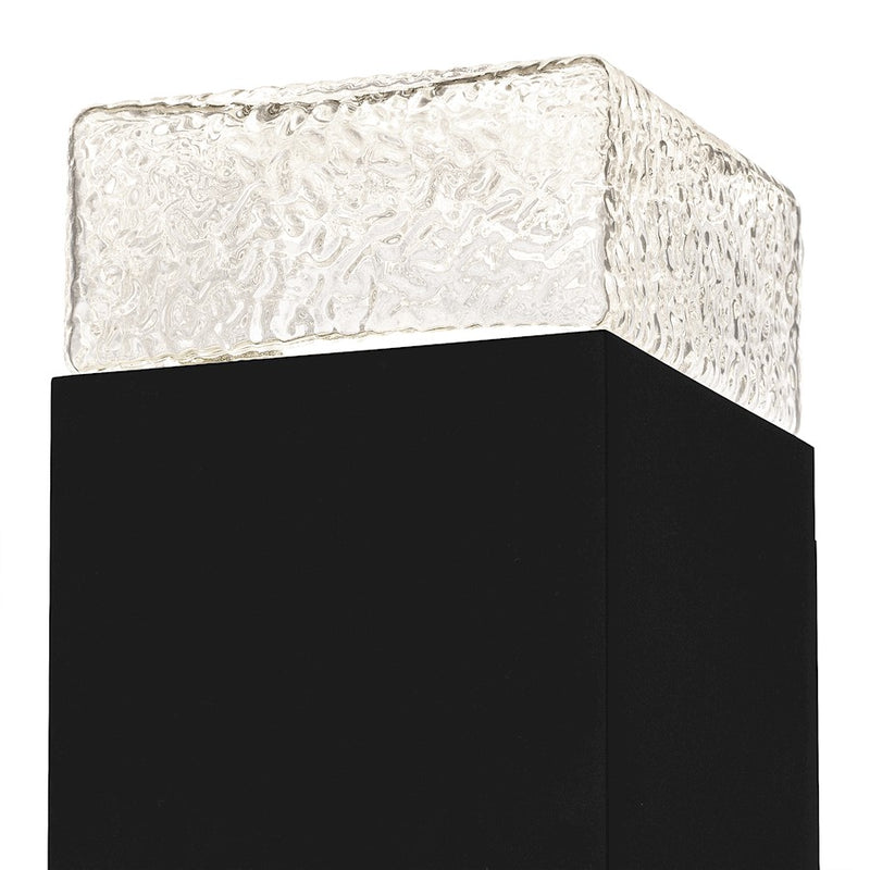 Quoizel Saxton Lt 10" Outdoor Lantern, Black/Clear Textured