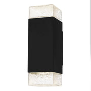 Quoizel Saxton Lt 14" Outdoor Lantern, Black/Clear Textured - SAX8405MBK