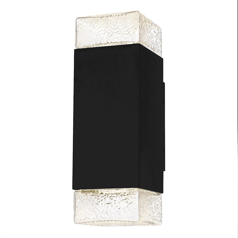 Quoizel Saxton Lt 14" Outdoor Lantern, Black/Clear Textured - SAX8405MBK