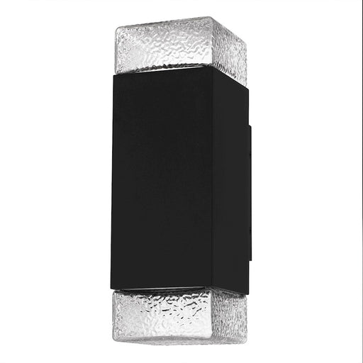 Quoizel Saxton Lt 14" Outdoor Lantern, Black/Clear Textured