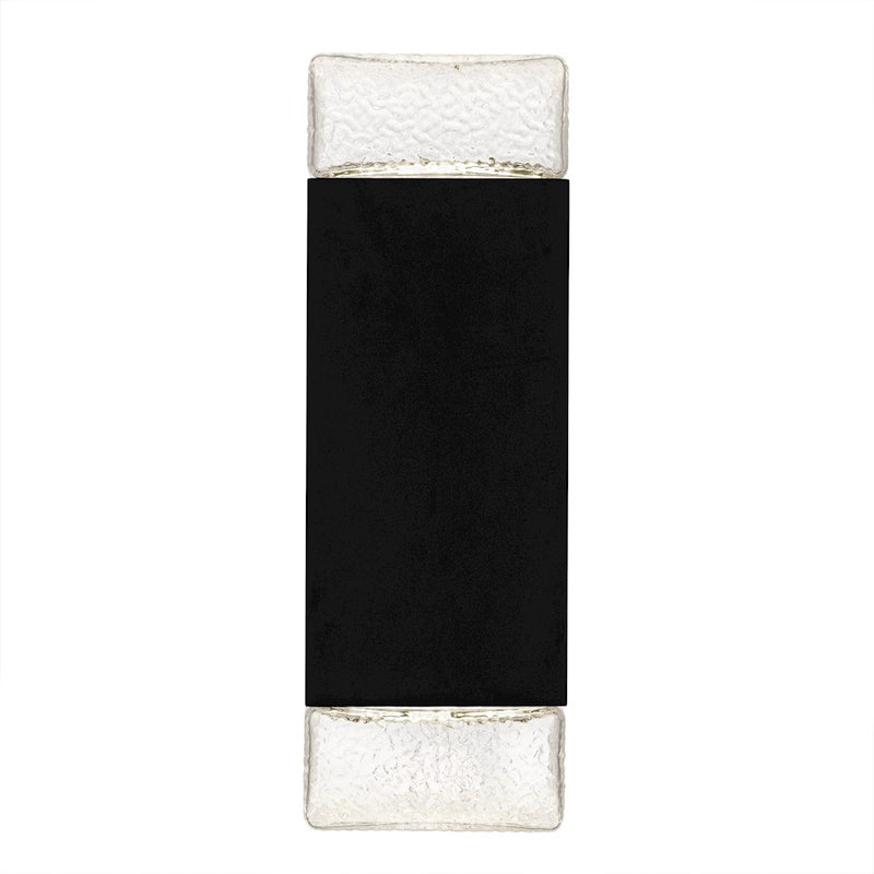 Quoizel Saxton Lt 14" Outdoor Lantern, Black/Clear Textured