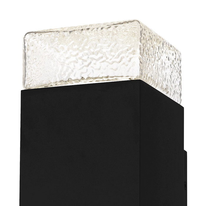 Quoizel Saxton Lt 14" Outdoor Lantern, Black/Clear Textured