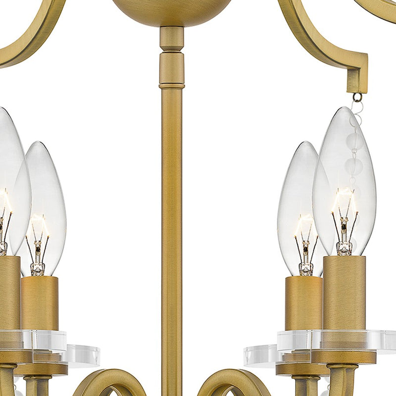 Quoizel Sunday 4 Light Semi-Flush Mount, Aged Brass