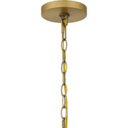 Quoizel Sunday 28in 6-Light Chandelier | Glam Aged Brass and Clear Crystal Glass | Dining Room & Foyer | 28 x 28 x 31.5 in | Model SDY5028AB
