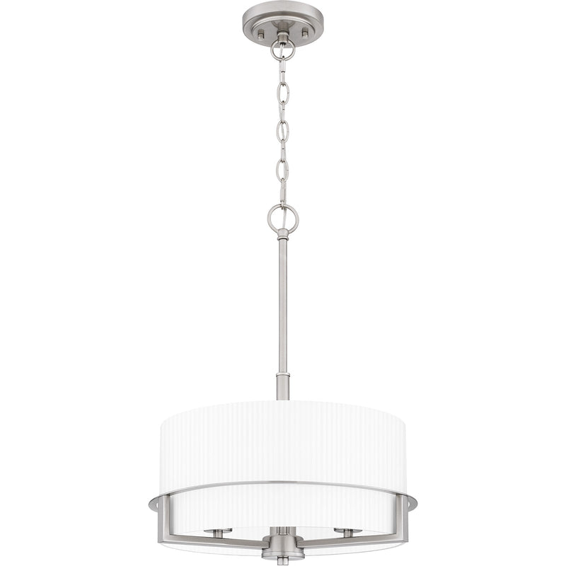 Quoizel Seymour 15in 3-Light Pendant | Transitional Brushed Nickel and Opal Etched Glass | Kitchen Island & Dining Room | Model SEY2815BN