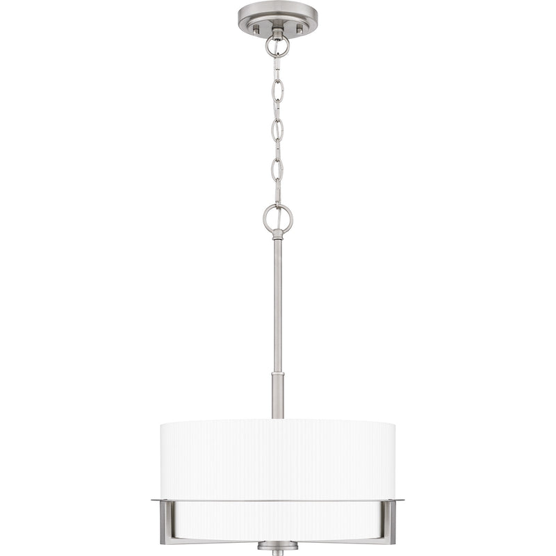Quoizel Seymour 15in 3-Light Pendant | Transitional Brushed Nickel and Opal Etched Glass | Kitchen Island & Dining Room | Model SEY2815BN