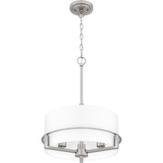 Quoizel Seymour 15in 3-Light Pendant | Transitional Brushed Nickel and Opal Etched Glass | Kitchen Island & Dining Room | Model SEY2815BN