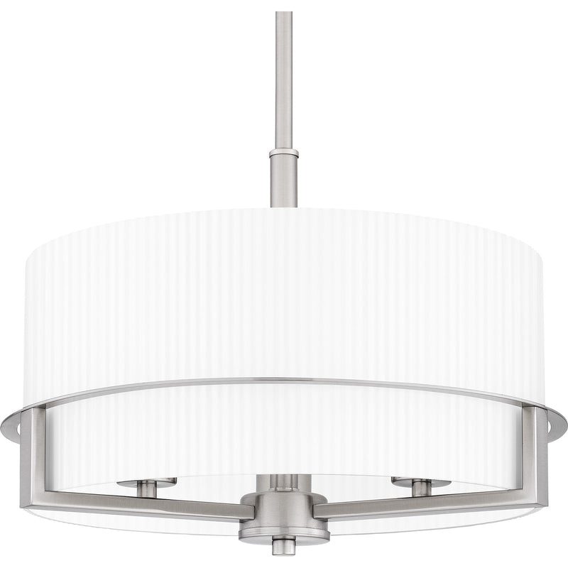 Quoizel Seymour 15in 3-Light Pendant | Transitional Brushed Nickel and Opal Etched Glass | Kitchen Island & Dining Room | Model SEY2815BN
