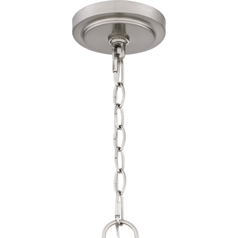 Quoizel Seymour 26in 5-Light Chandelier | Transitional Brushed Nickel and Opal Etched Glass | Dining Room & Foyer | Model SEY5026BN